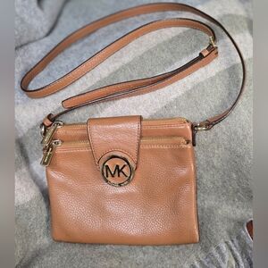 Michael Kors Fulton Brown Crossbody Wallet Bag